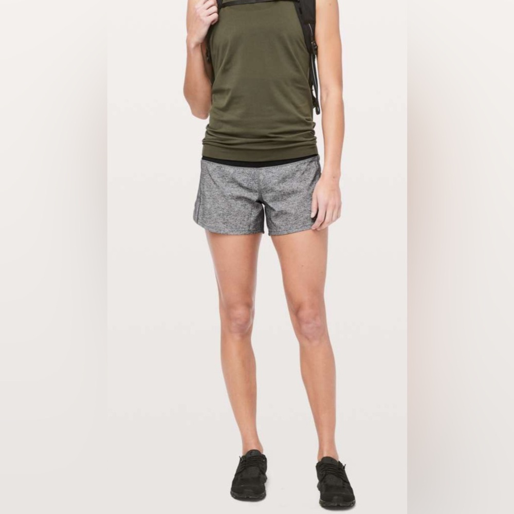 Lululemon Speed Up Short 6 long- Updated Fit Heather Lux Multi Black / Black